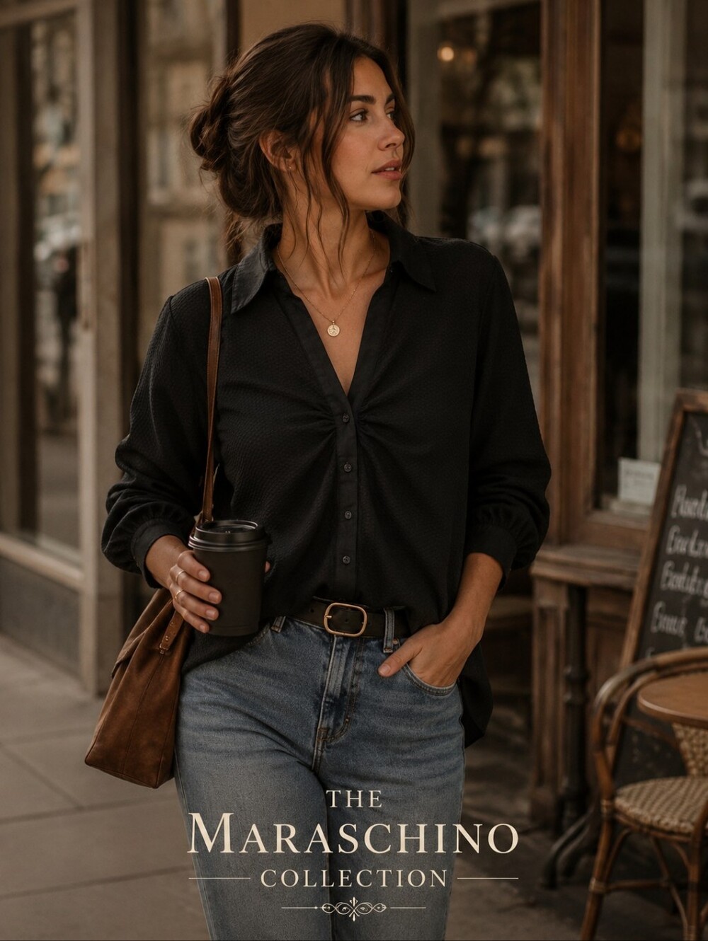 Vintage Avenue Black Stretch Blouse | 18/20